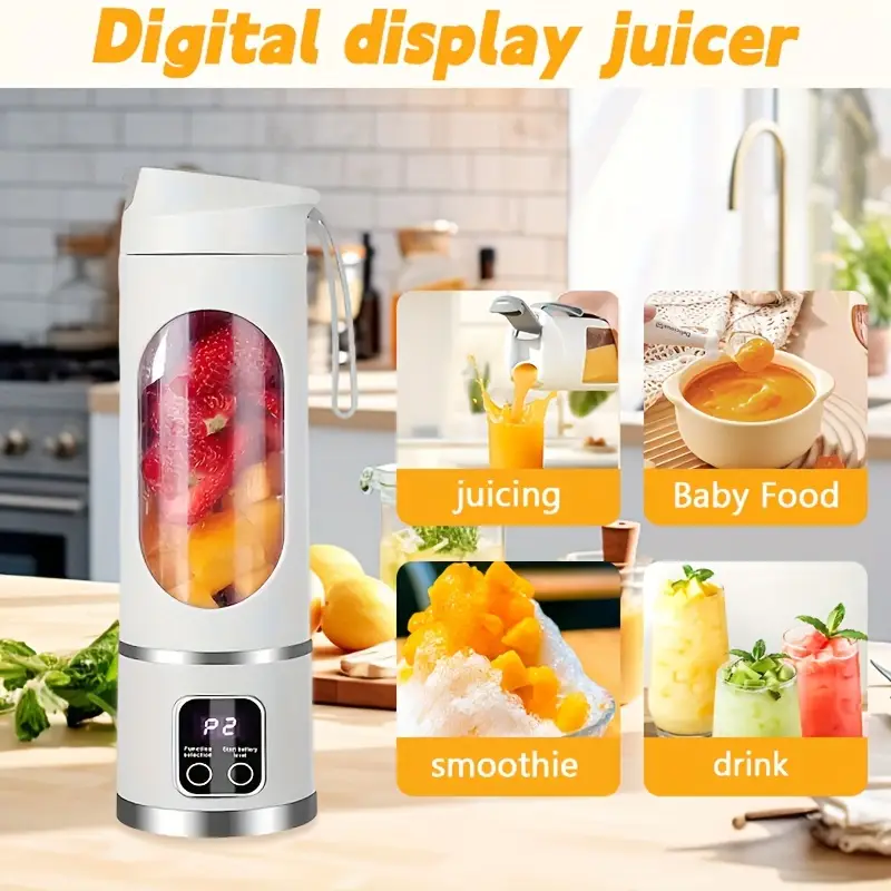 USB Rechargeable Mini Juicer Blender, Portable Juicer Bottle, Electric Fruit Juice Maker Machine