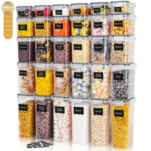 Set Of Airtight Food Storage Containers, Multi-Size Kitchen Essentials Pantry Organizer And Storage, Containers