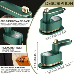 Professional-Portable-Mini-Trave I-Garment-Steamer-for-Clothes-Steam-Iro n-Press-Lightweight-Foldable-Handheld- Travel-Iron-Support-Dry