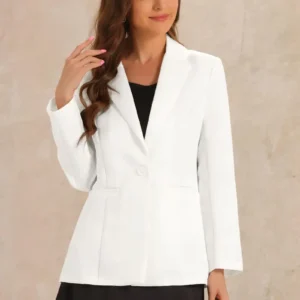 Name: Women's Open Front Office Work Business Casual Lightweight Summer Crop Suit Blazer - Breathable Fabric - For Professional