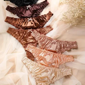 8-piece Set of Full Lace Four Corner Pants, Sexy and Comfortable Lightweight Underwear with Breathable Solid Color Print