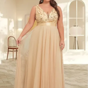 Long Sleeve Fully Lined Women's Fishtail Maxi Dress with Embroidered Mesh Back Zipper for Evening Wedding Party