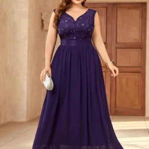 Long Sleeve Fully Lined Women's Fishtail Maxi Dress with Embroidered Mesh Back Zipper for Evening Wedding Party