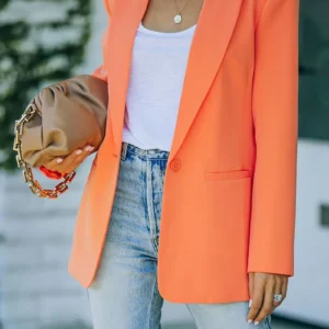 Name: Women's Open Front Office Work Business Casual Lightweight Summer Crop Suit Blazer - Breathable Fabric - For Professional