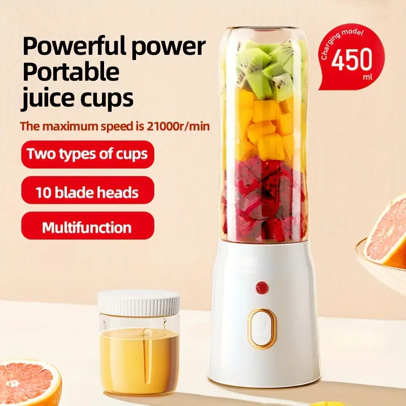 USB Rechargeable Mini Juicer Blender, Portable Juicer Bottle, Electric Fruit Juice Maker Machine