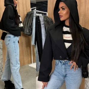 Name: Women's Open Front Office Work Business Casual Lightweight Summer Crop Suit Blazer - Breathable Fabric - For Professional