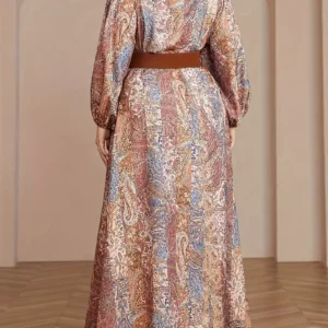 Long Sleeve Fully Lined Women's Fishtail Maxi Dress with Embroidered Mesh Back Zipper for Evening Wedding Party