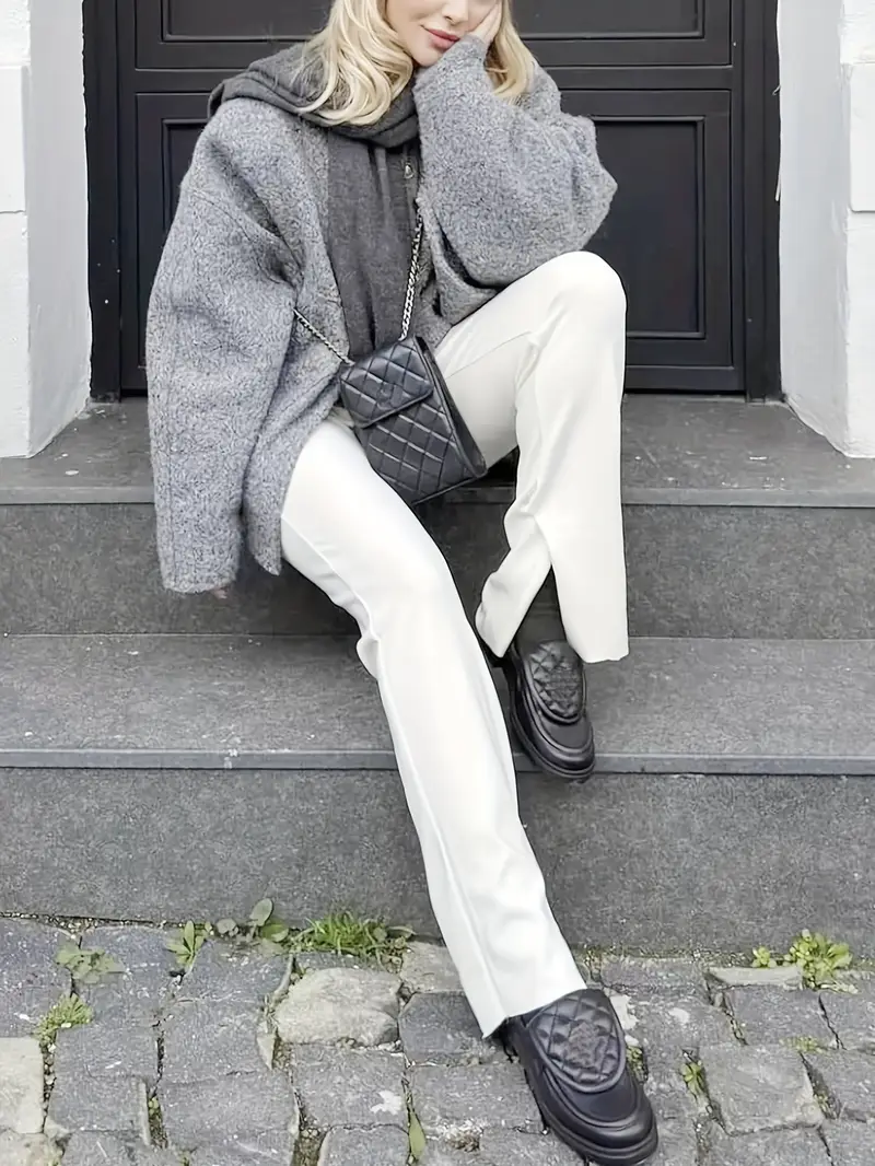 Name: Elegant Mid-Length Hooded Coat with Plush Fur Trim, Versatile Trendy Colors for Women