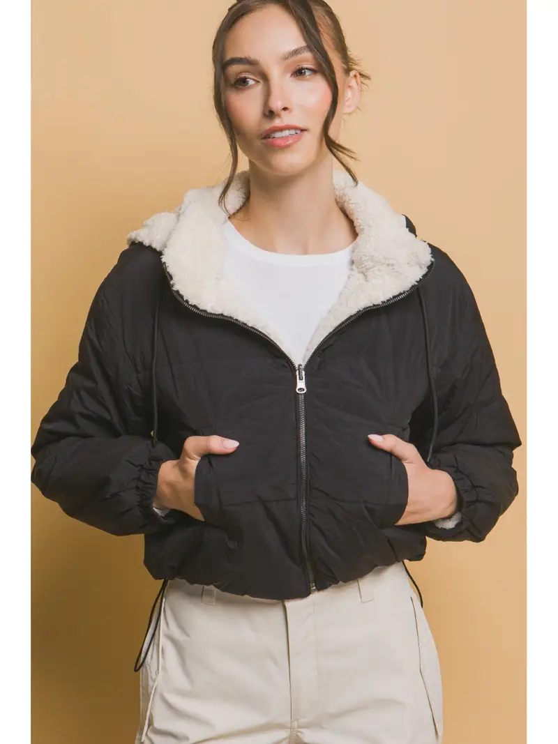 Name: Elegant Mid-Length Hooded Coat with Plush Fur Trim, Versatile Trendy Colors for Women