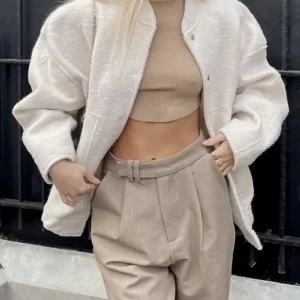 Name: Elegant Mid-Length Hooded Coat with Plush Fur Trim, Versatile Trendy Colors for Women