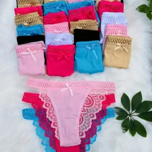 8-piece Set of Full Lace Four Corner Pants, Sexy and Comfortable Lightweight Underwear with Breathable Solid Color Print