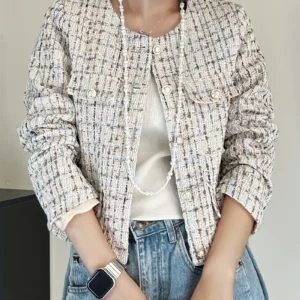 Name: Women's Open Front Office Work Business Casual Lightweight Summer Crop Suit Blazer - Breathable Fabric - For Professional