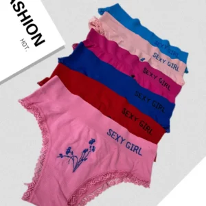 8-piece Set of Full Lace Four Corner Pants, Sexy and Comfortable Lightweight Underwear with Breathable Solid Color Print