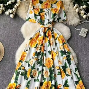 Women's Elegant Red Polka Dot Bodycon Midi Dress