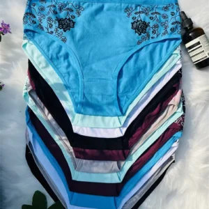 8-piece Set of Full Lace Four Corner Pants, Sexy and Comfortable Lightweight Underwear with Breathable Solid Color Print