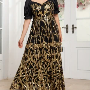 Long Sleeve Fully Lined Women's Fishtail Maxi Dress with Embroidered Mesh Back Zipper for Evening Wedding Party