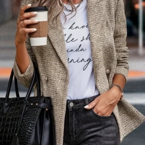 Name: Women's Open Front Office Work Business Casual Lightweight Summer Crop Suit Blazer - Breathable Fabric - For Professional