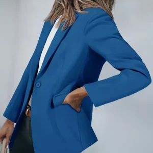 Name: Women's Open Front Office Work Business Casual Lightweight Summer Crop Suit Blazer - Breathable Fabric - For Professional