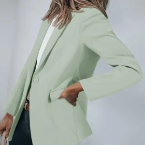 Name: Women's Open Front Office Work Business Casual Lightweight Summer Crop Suit Blazer - Breathable Fabric - For Professional