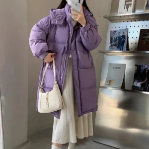 Name: Elegant Mid-Length Hooded Coat with Plush Fur Trim, Versatile Trendy Colors for Women