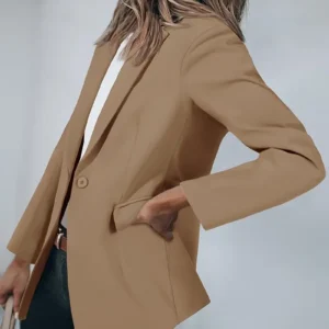 Name: Women's Open Front Office Work Business Casual Lightweight Summer Crop Suit Blazer - Breathable Fabric - For Professional