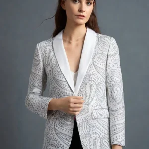 Name: Women's Open Front Office Work Business Casual Lightweight Summer Crop Suit Blazer - Breathable Fabric - For Professional