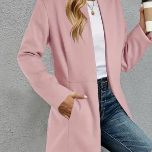 Name: Women's Open Front Office Work Business Casual Lightweight Summer Crop Suit Blazer - Breathable Fabric - For Professional