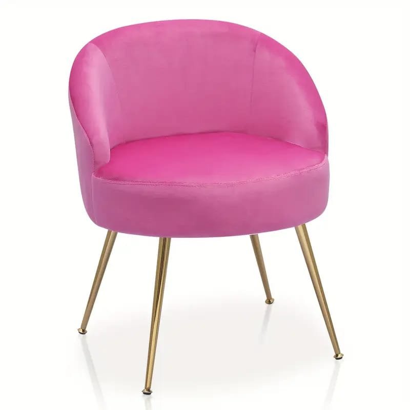 Modern Fuchsia Velvet Accent Chair with Tufted Padded Cushion, – Comfy Upholstered Armchair for Living Room or Bedroom, Soft Velvet Fabric, Wingback Design, Easy to Clean, Bedroom Accent Chair | Vibrant Decor Piece | Tufted Cushioning, Accent Chair for Living Room
