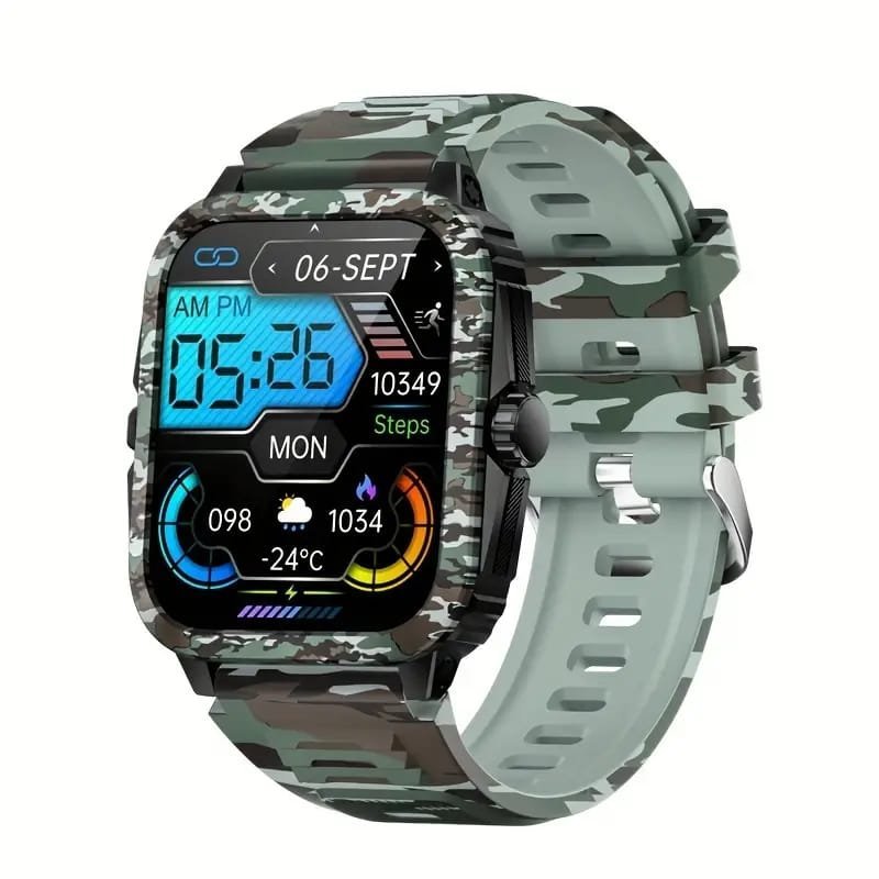 JELLOO Camo Style Smart Watch With Exercise Recording/Voice