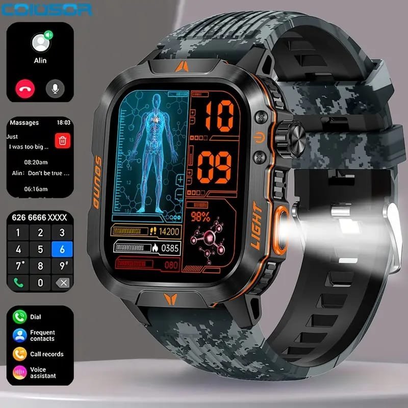 JELLOO Camo Style Smart Watch With Exercise Recording/Voice
