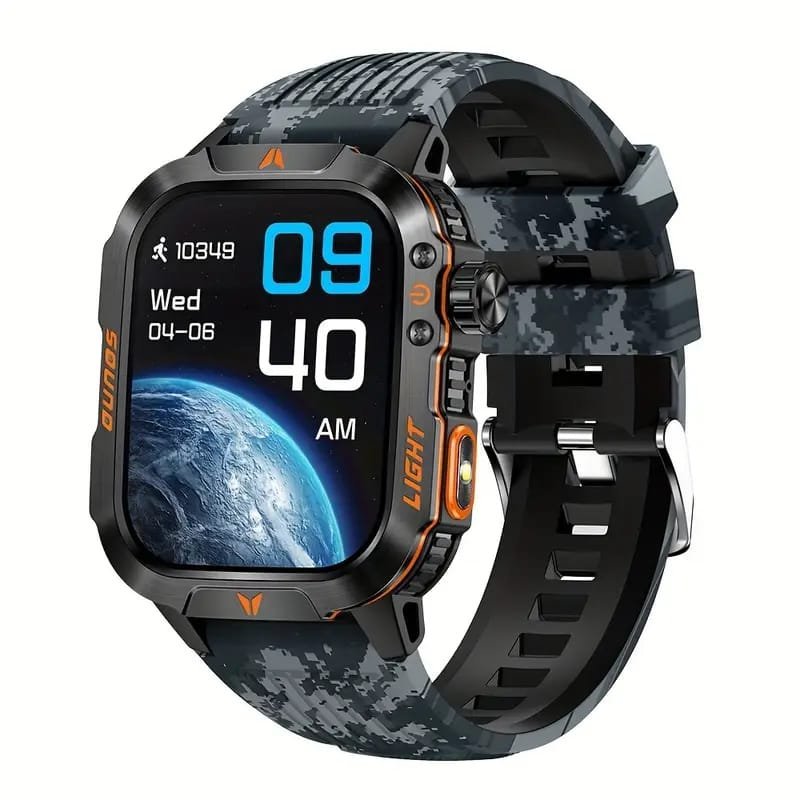 JELLOO Camo Style Smart Watch With Exercise Recording/Voice