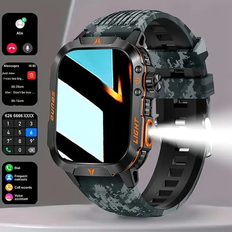 JELLOO Camo Style Smart Watch With Exercise Recording/Voice