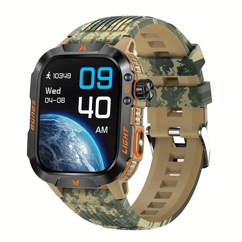 JELLOO Camo Style Smart Watch With Exercise Recording/Voice